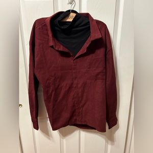 Maroon collar shirt